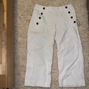 Banana Republic white Culottes wide leg spring summer pants sailor buttons